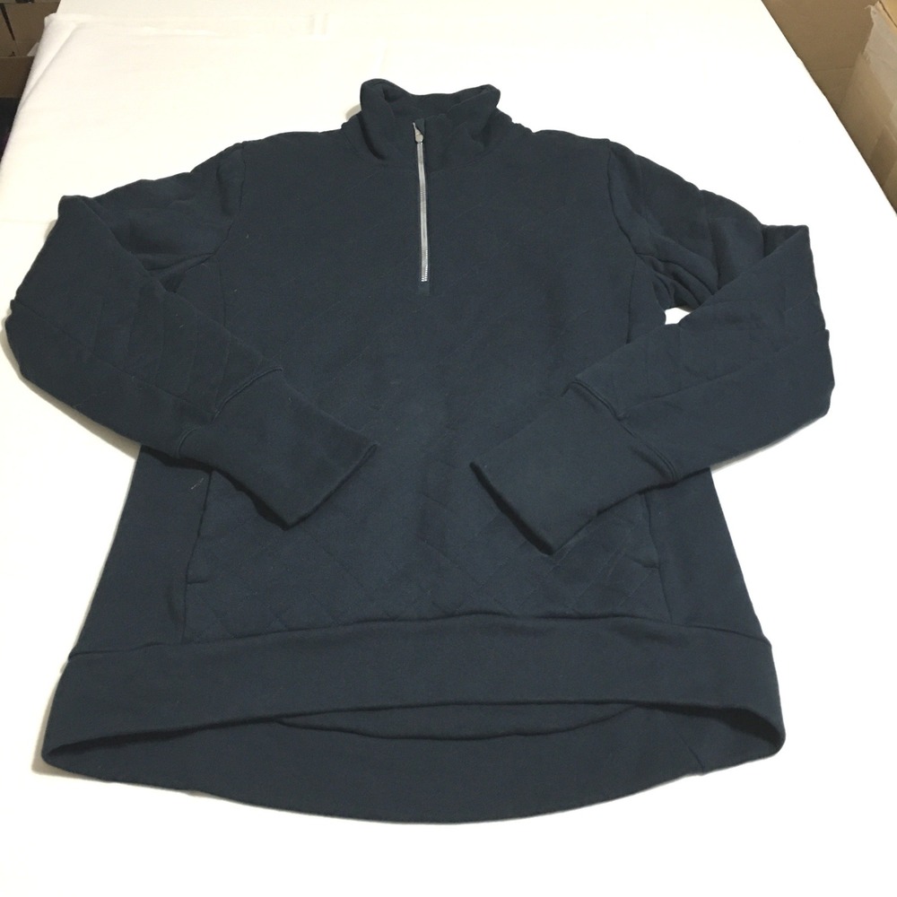Lululemon Forever Warm Pullover Womens 6 Blue Quilted 1/2 Zip Sweatshirt W3AV2S